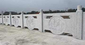 伊春芝麻白河道栏杆 石材栏杆