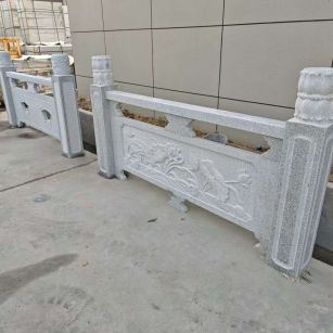 伊春芝麻白河道栏杆 石材栏杆